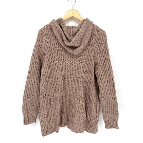 NWT Aerie Hooded Sweater Knit Pullover Womens S Beige Cozy Core Low Effort Cute - Picture 2 of 8